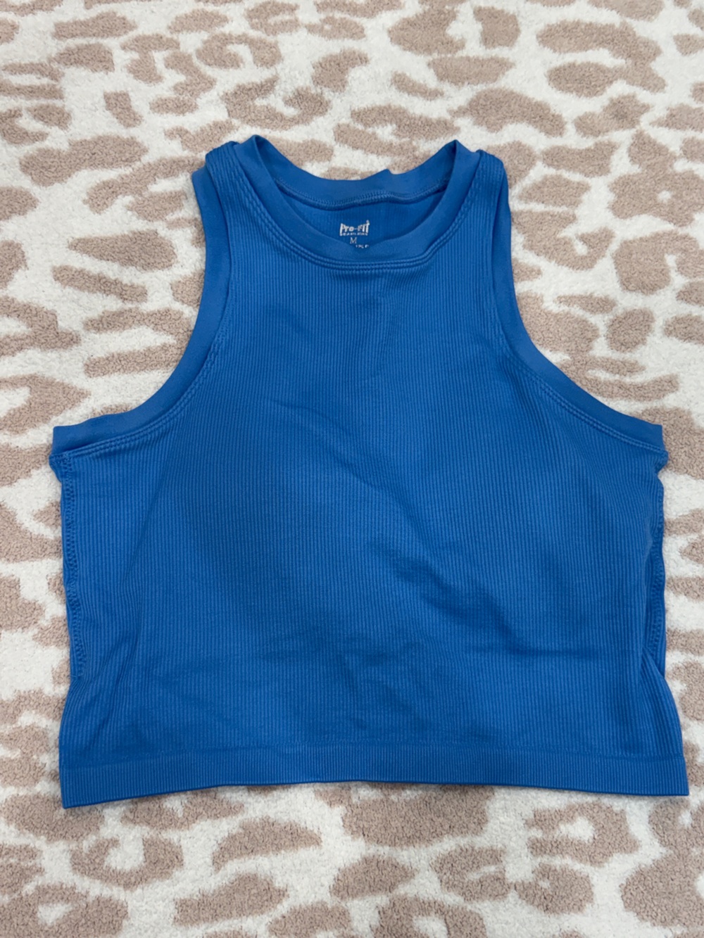 Royal Blue Cropped Built in shelf Bra Tank